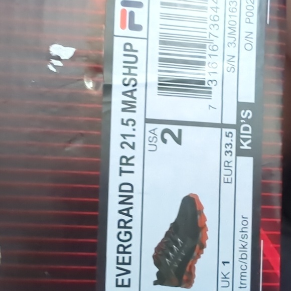 FILA EVERGRAND TR 21.5 MASHUP BOYS SIZE 2 - Picture 7 of 7